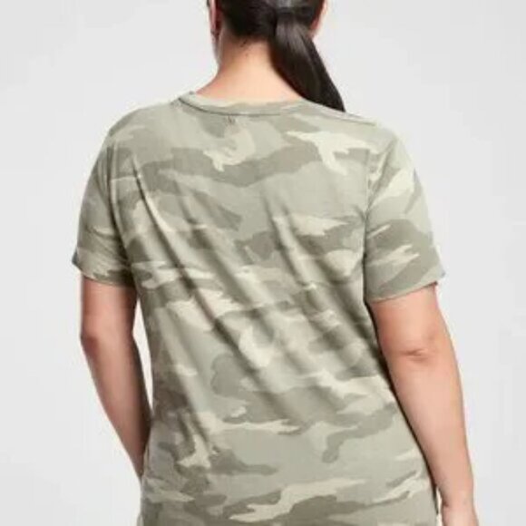 ATHLETA Organic Daily Green Camo with Crew Neckline - Picture 2 of 8